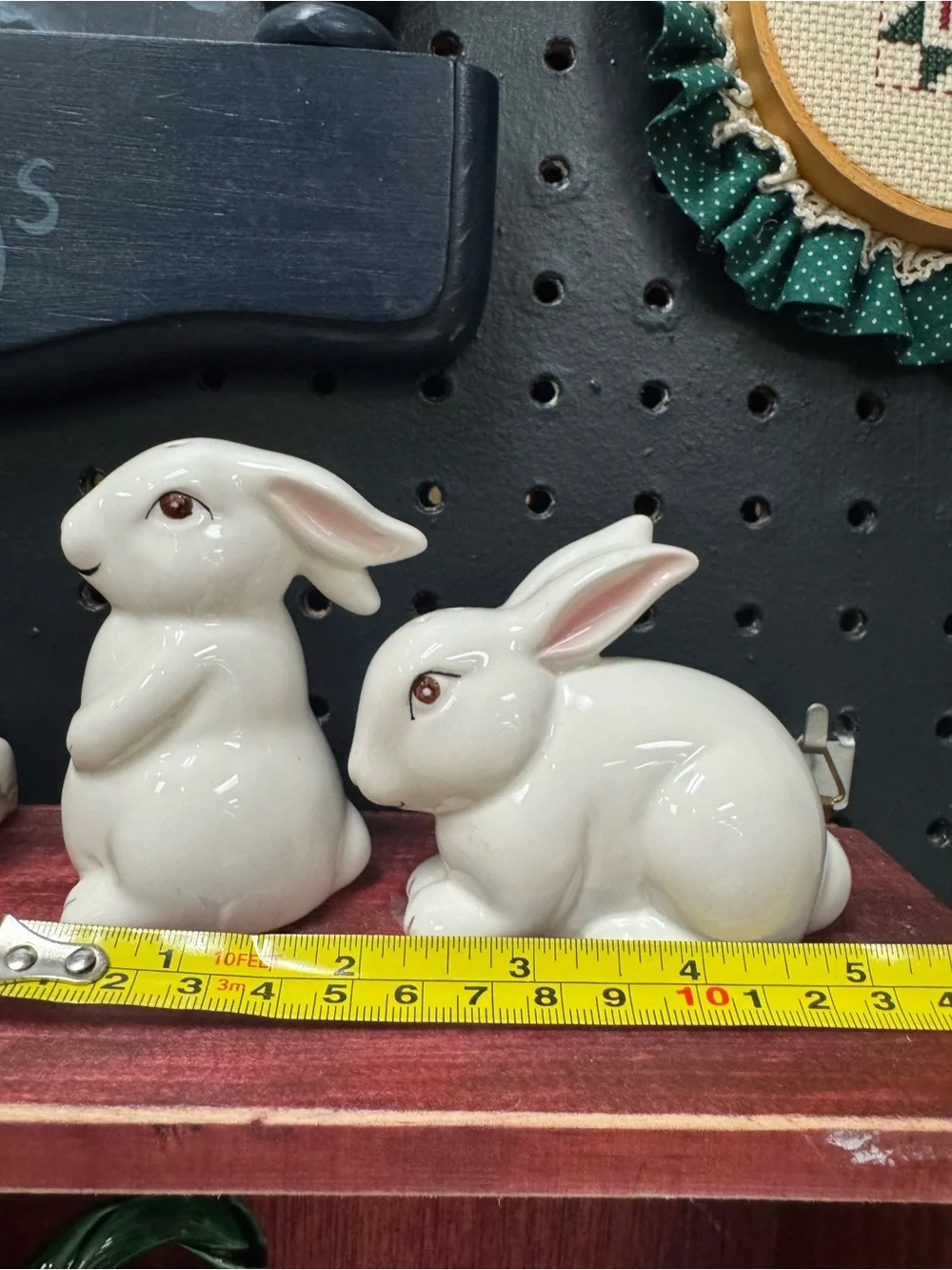 Pier 1 White Bunny Rabbit Ceramic Salt & Pepper Shaker Set Cottagecore Farmhouse